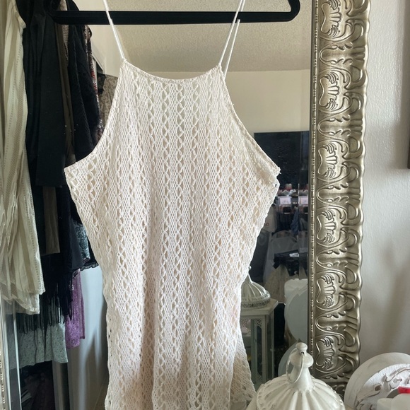 Zara Cream crochet tunic tank top-Large - Picture 2 of 10